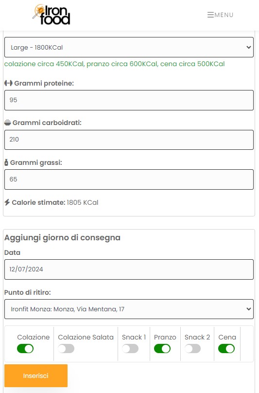 Come ordinare da Ironfood